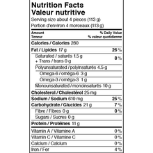 Load image into Gallery viewer, Battered Wild Haddock Bites - Nutritional Facts